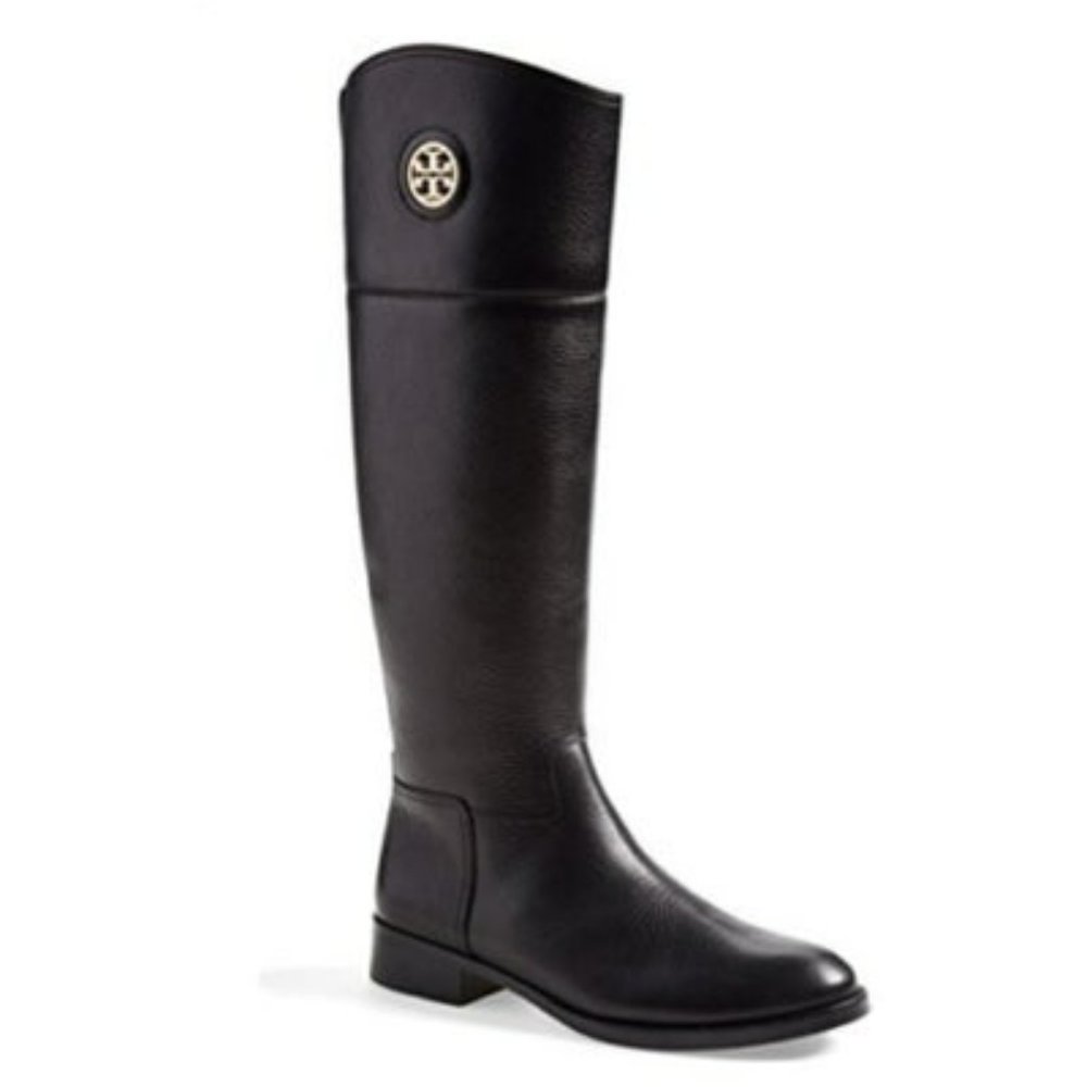 Tory Burch Black Leather Riding Boots - Size 5.5